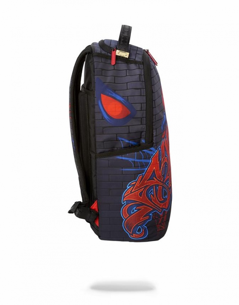 Purple Men's Sprayground Spiderman Backpacks | HQIJ89431