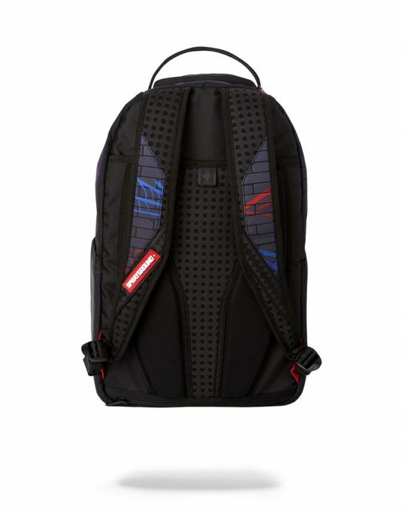 Purple Men's Sprayground Spiderman Backpacks | HQIJ89431