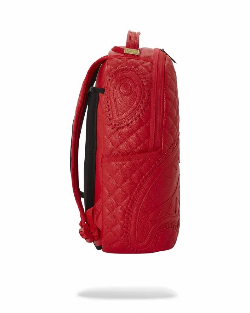 Red Black Men's Sprayground Riviera Split Backpacks | VLJX91274