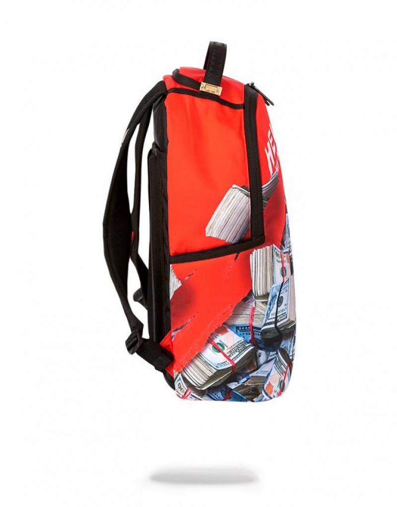 Red Men's Sprayground 777 Backpacks | LGTP57480