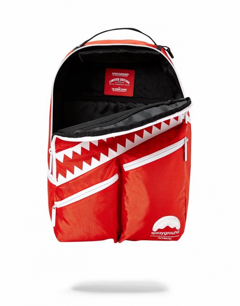 Red Men's Sprayground All Day Backpacks | SCXA14072