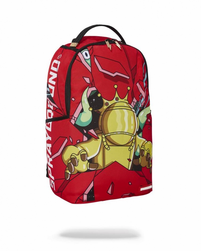 Red Men's Sprayground Astromane Space Odyssey Backpacks | TSZG85436