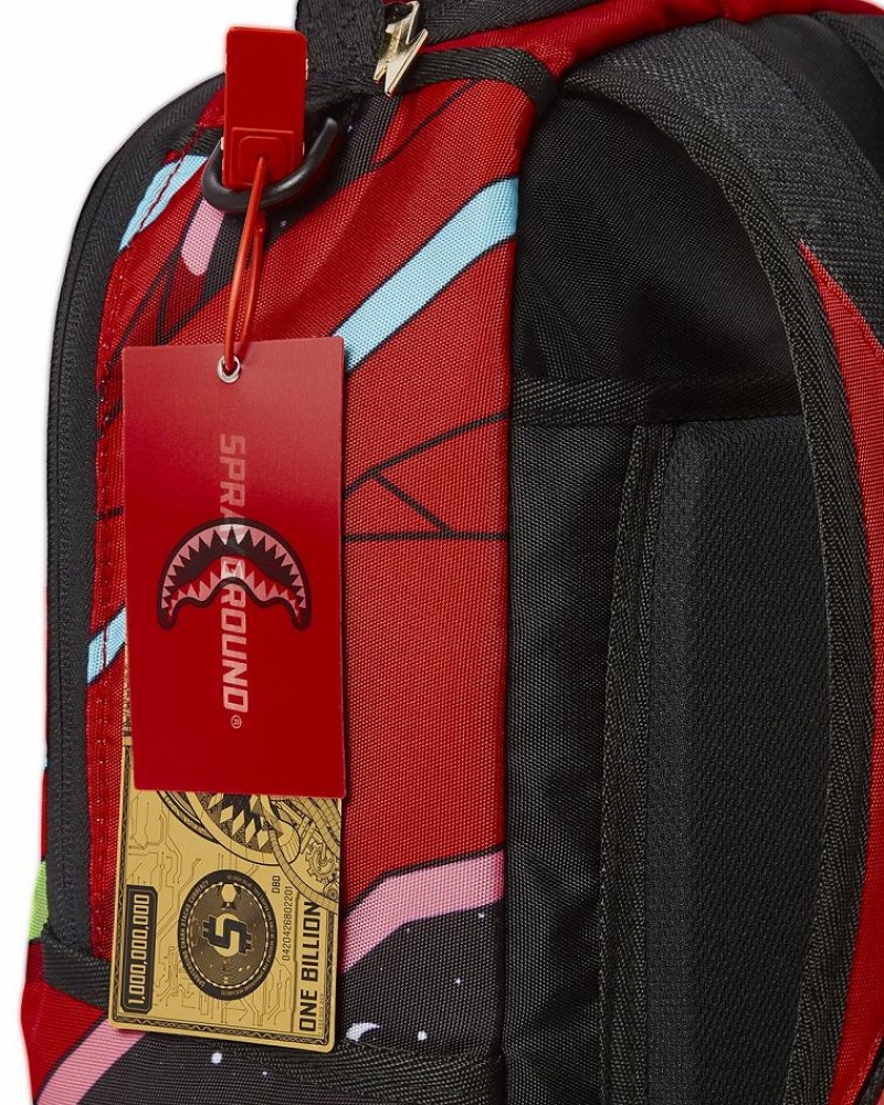 Red Men's Sprayground Astromane Space Odyssey Backpacks | TSZG85436