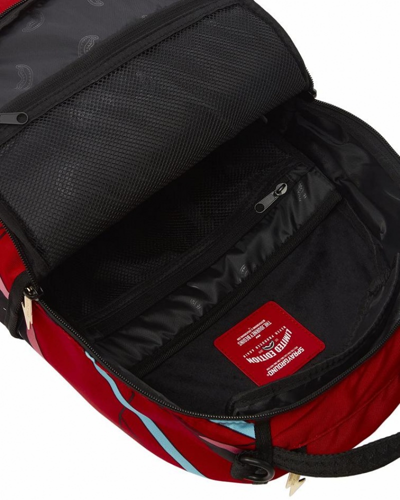 Red Men's Sprayground Astromane Space Odyssey Backpacks | TSZG85436