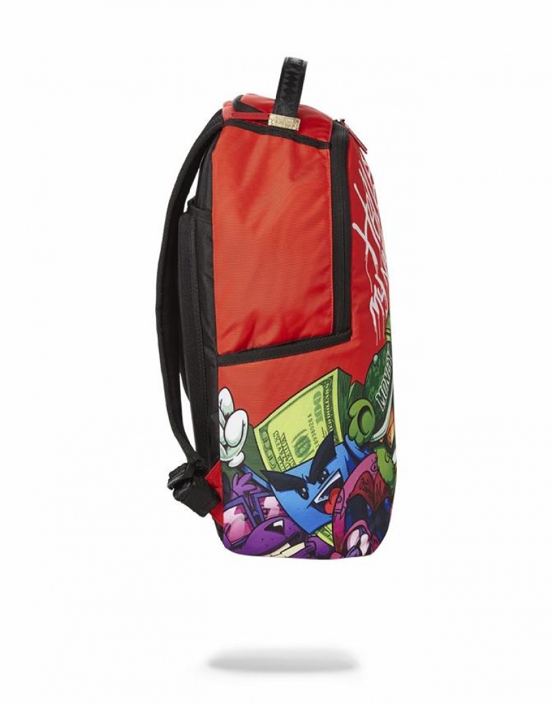 Red Men's Sprayground Da Bounce House Backpacks | ZPDM14879