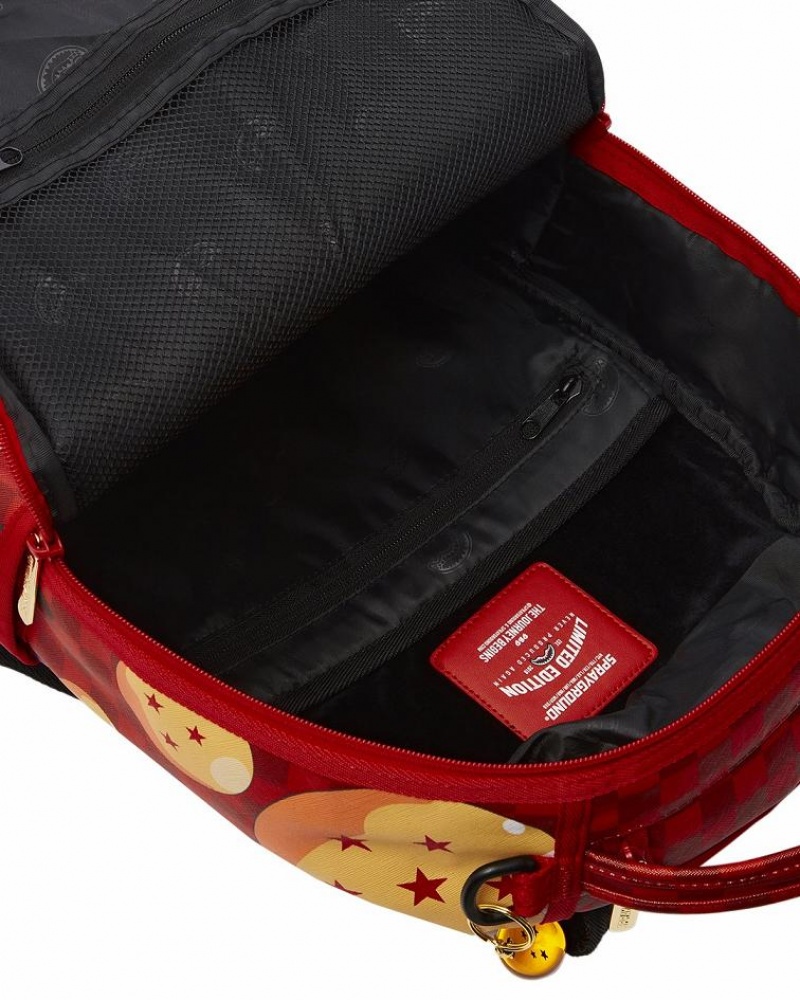 Red Men's Sprayground Dbz Super Saiyan Backpacks | YQOS48762