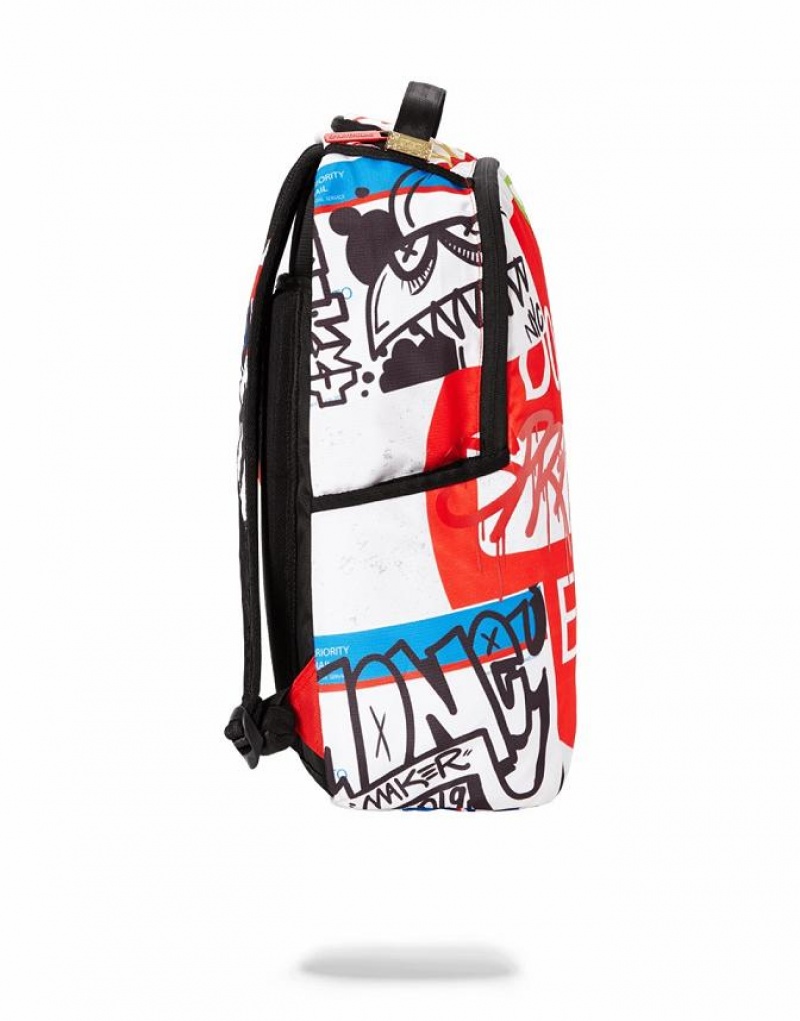 Red Men's Sprayground Do Not Enter Backpacks | HOVA91426