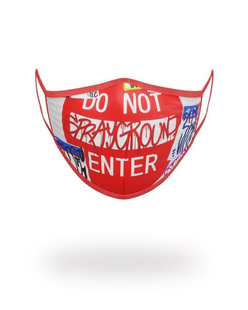 Red Men\'s Sprayground Do Not Enter Face Masks | VTWE68705