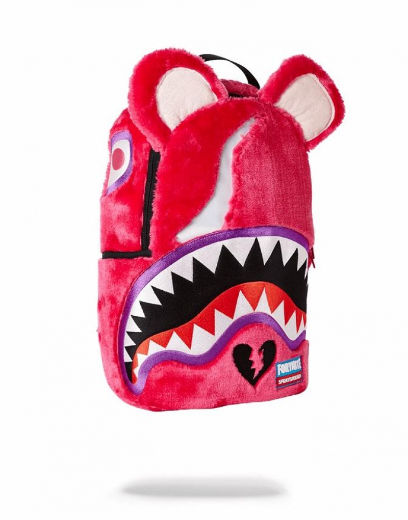 Red Men's Sprayground Fortnite Cuddle Shark Backpacks | ATQM80619