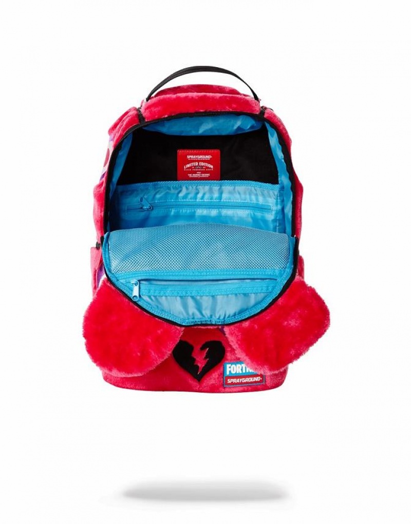 Red Men's Sprayground Fortnite Cuddle Shark Backpacks | ATQM80619