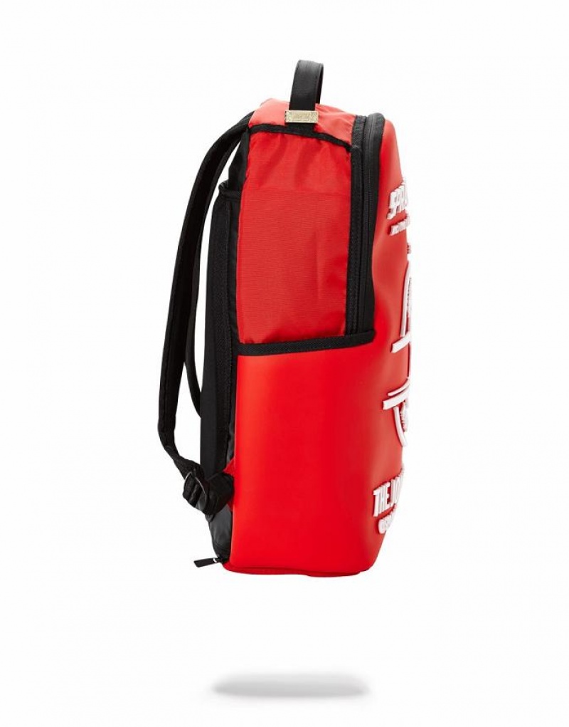 Red Men's Sprayground Label Backpacks | RTDS04957