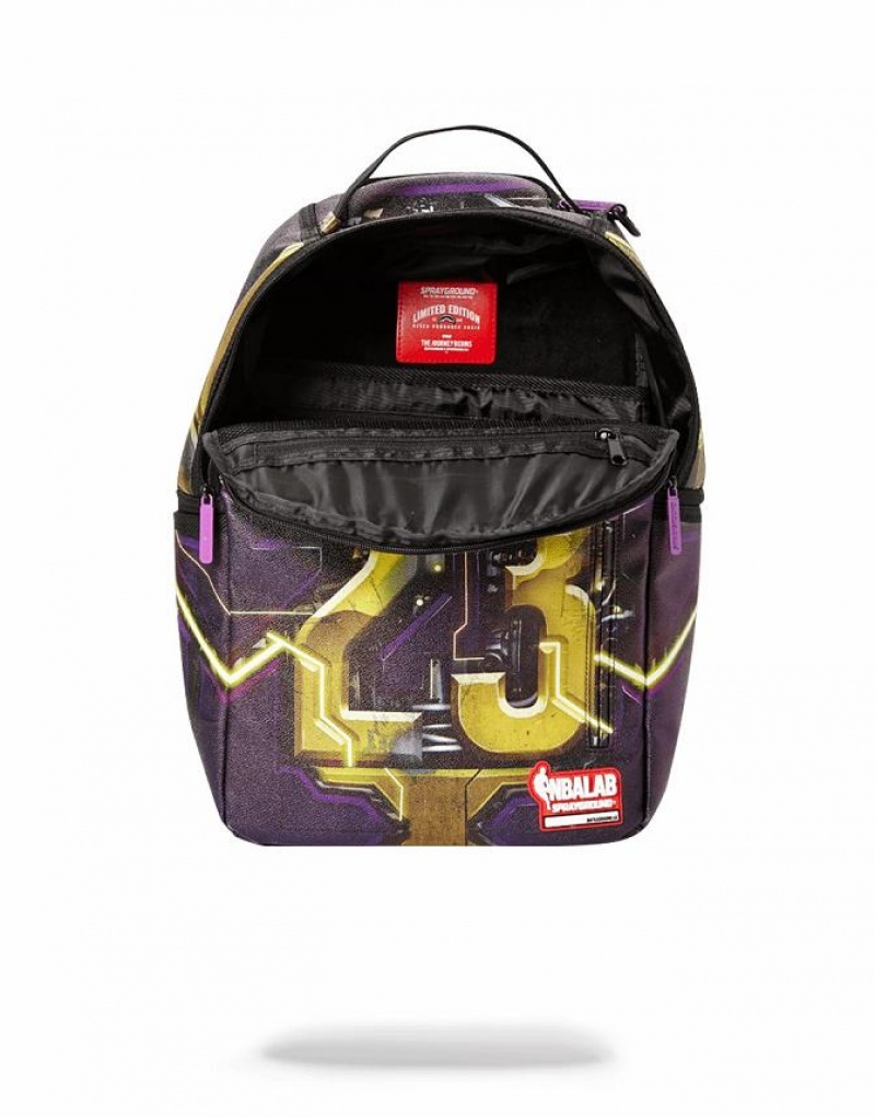 Red Men's Sprayground Lebron James Cyborg Backpacks | KNXO13650