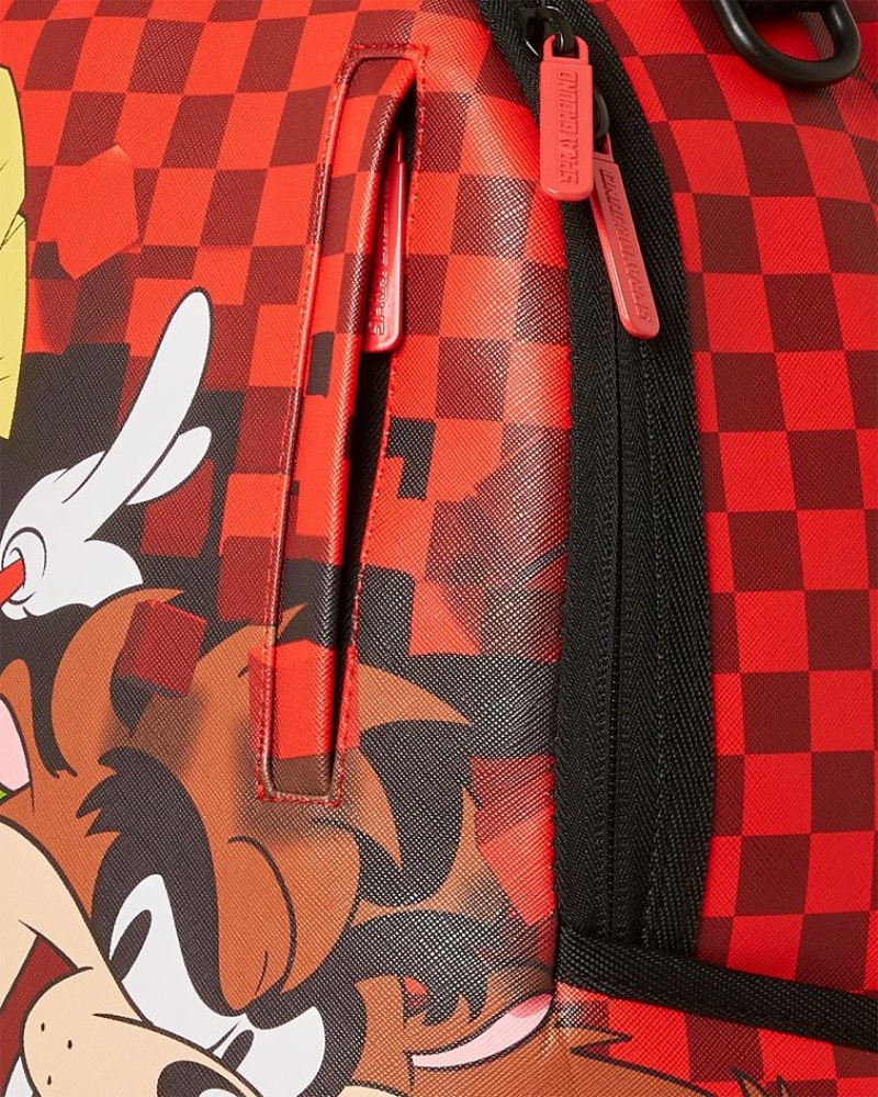 Red Men's Sprayground Looney Tunes Backpacks | AEDC65198