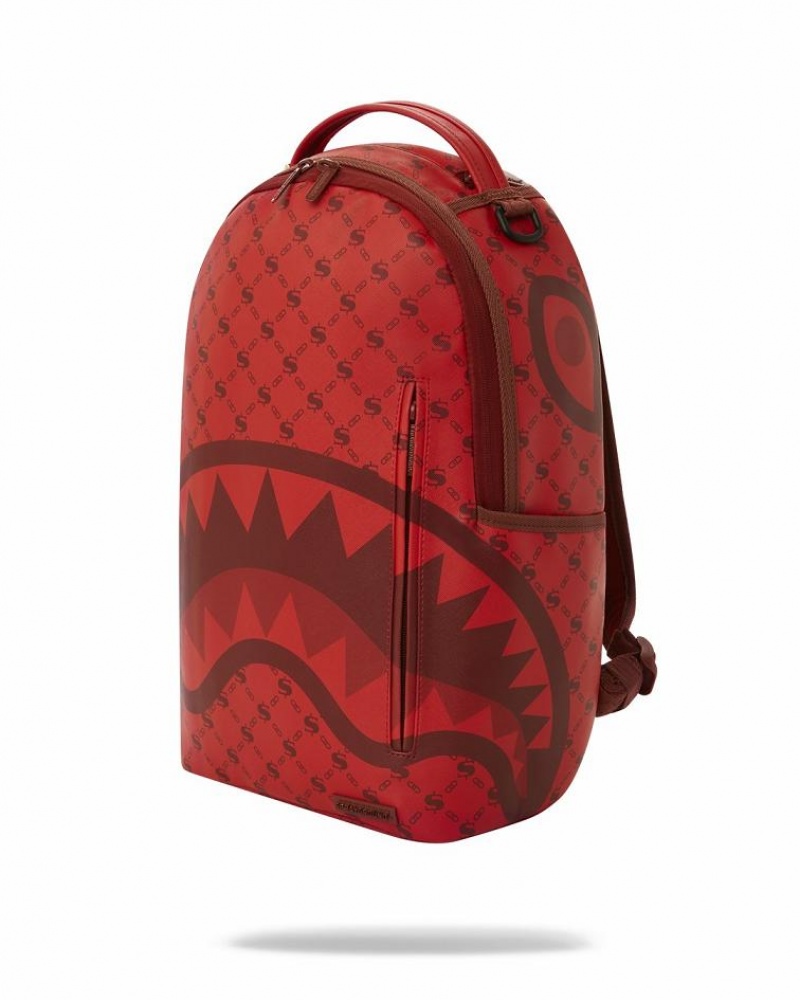 Red Men's Sprayground Moneygram Brick Backpacks | ZKNP40836