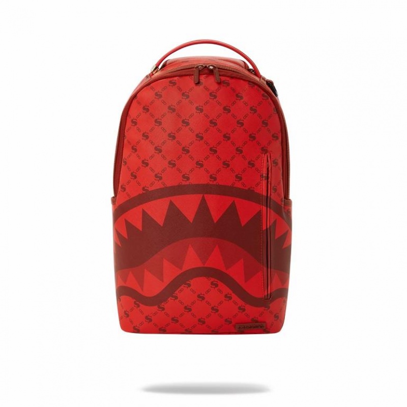 Red Men\'s Sprayground Moneygram Brick Backpacks | ZKNP40836