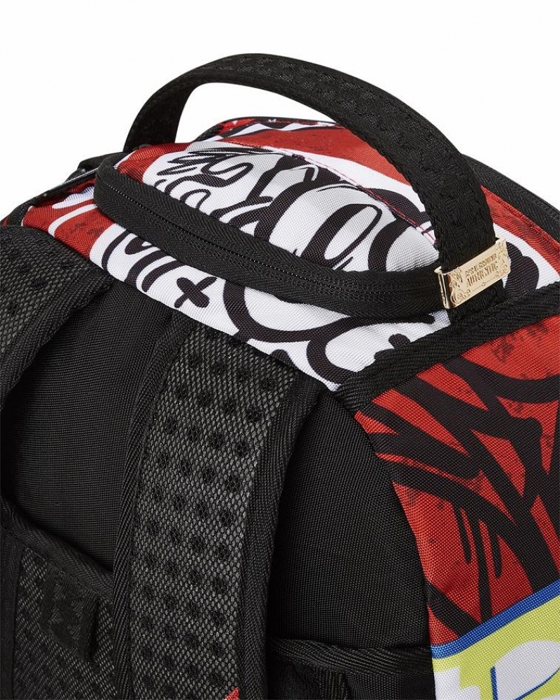 Red Men's Sprayground Night Flight Backpacks | DTNO90824