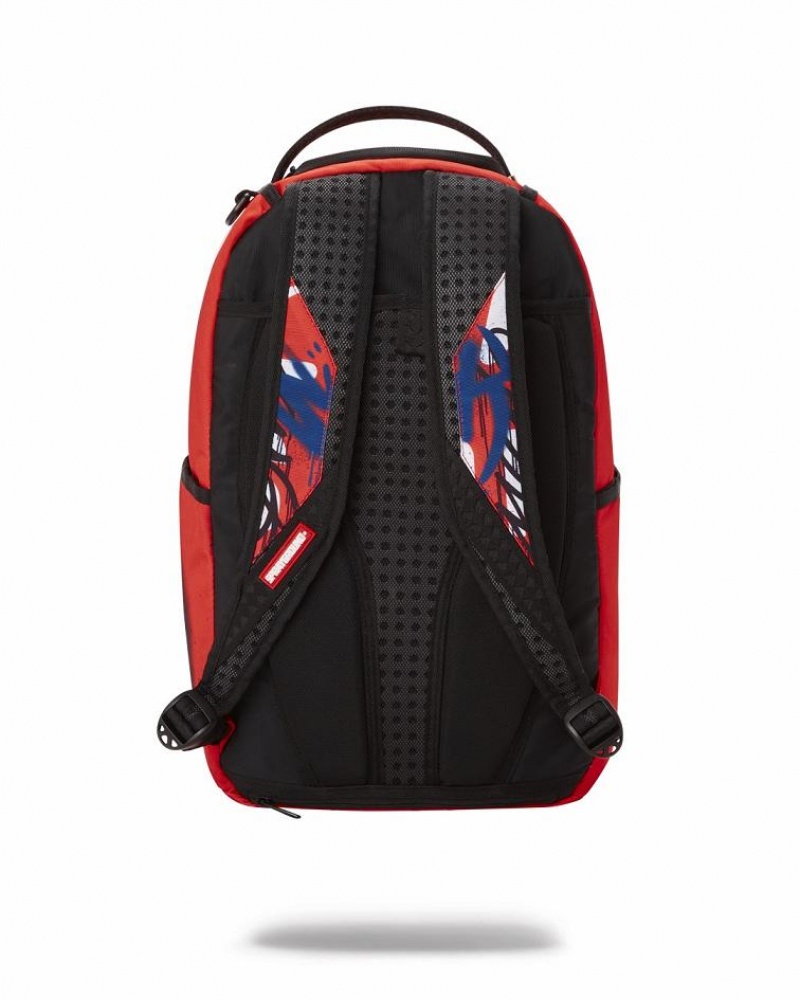 Red Men's Sprayground Night Flight Backpacks | DTNO90824