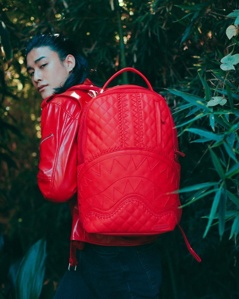 Red Men's Sprayground Red Riviera Backpacks | VEGA98157