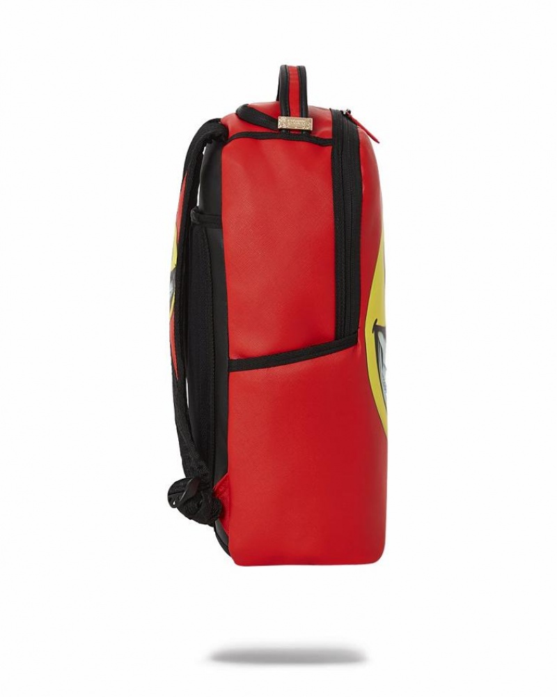 Red Men's Sprayground Ron English Backpacks | XANF12046