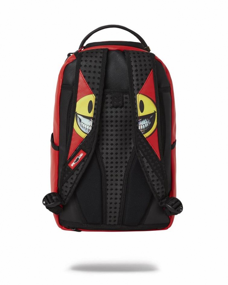 Red Men's Sprayground Ron English Backpacks | XANF12046