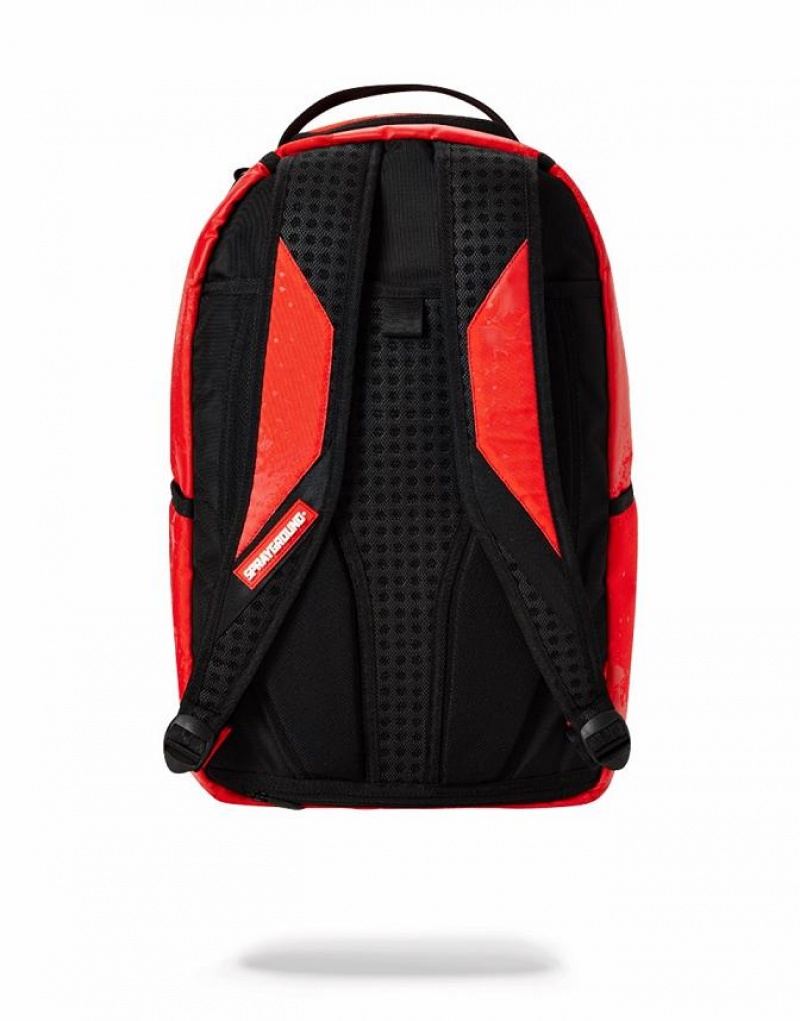 Red Men's Sprayground Shark X-ing Backpacks | JZQN18574