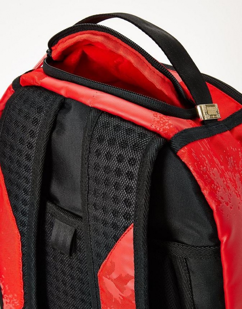 Red Men's Sprayground Shark X-ing Backpacks | JZQN18574