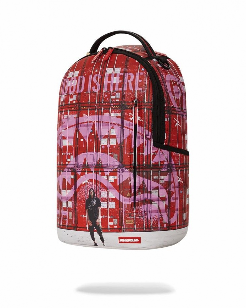 Red Men's Sprayground Shipping The Goods Backpacks | AYRO56978