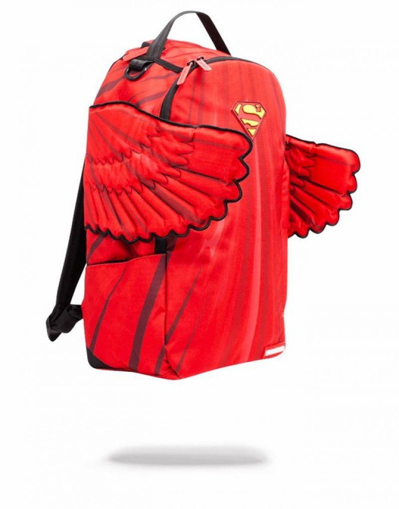 Red Men's Sprayground Superman Cape Wings Backpacks | XPHB79613