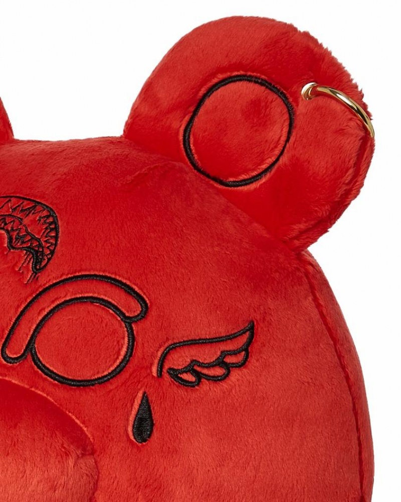 Red Men's Sprayground Teddy Bear Backpacks | ARTN45983