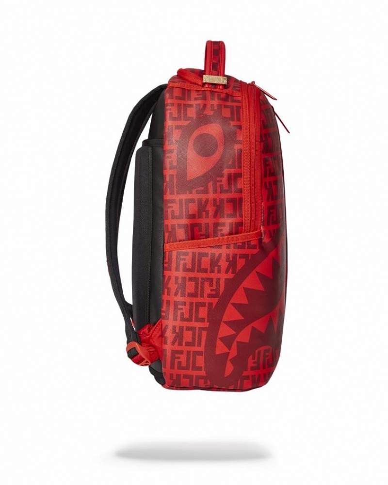 Red Men's Sprayground Veni Vidi Vici Backpacks | ETBW91846