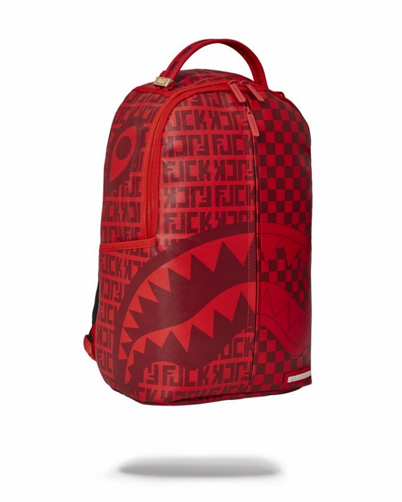 Red Men's Sprayground Veni Vidi Vici Backpacks | ETBW91846