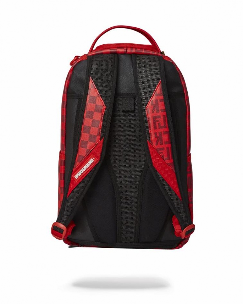 Red Men's Sprayground Veni Vidi Vici Backpacks | ETBW91846