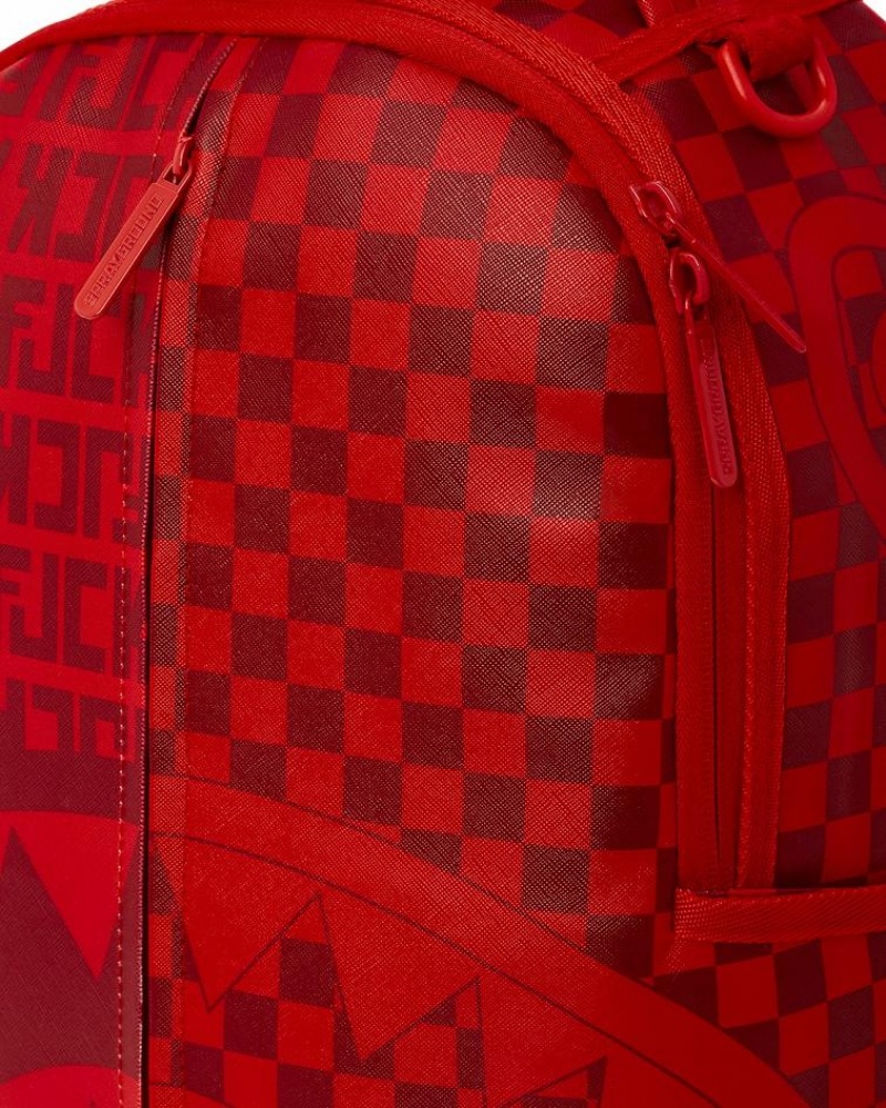 Red Men's Sprayground Veni Vidi Vici Backpacks | ETBW91846