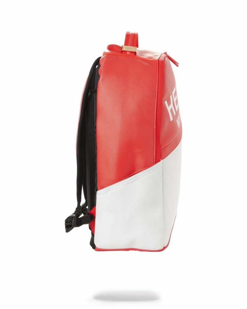 Red White Men's Sprayground Ever Made Dlxv Backpacks | LYWR83261