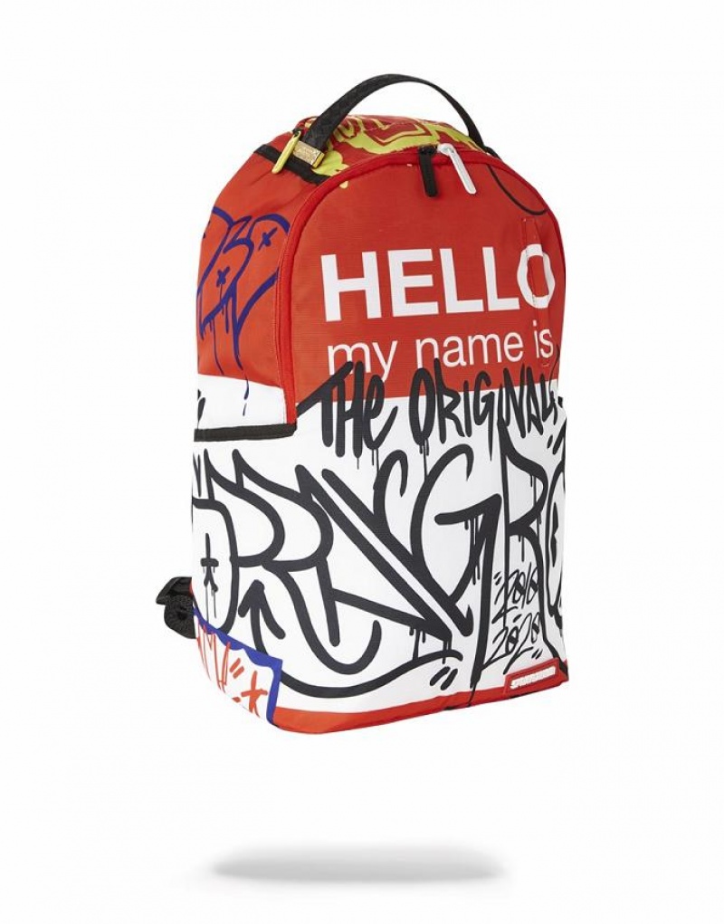 Red White Men's Sprayground Og Spray Backpacks | NSFT62783