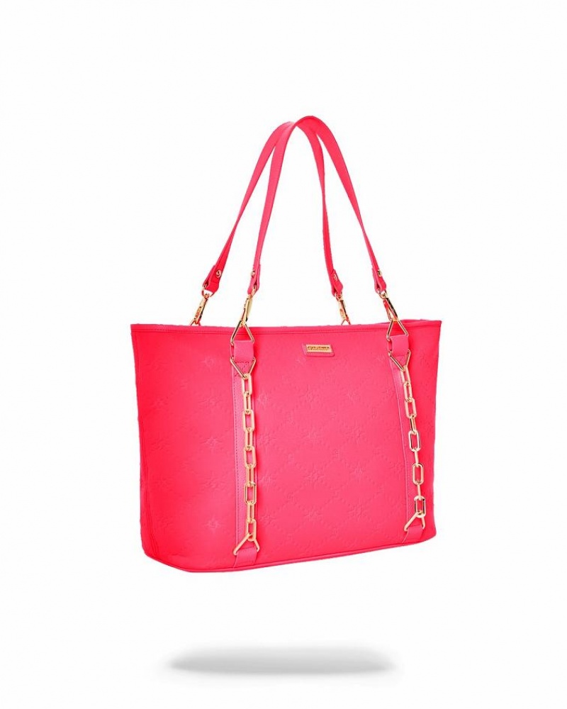 Red Women's Sprayground Chain Reaction Tote Bags | QLZH40639