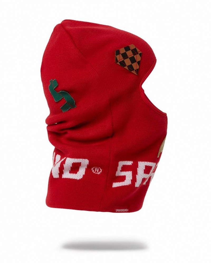 Red Women's Sprayground De Luxe Ski Mask | XBFW37084