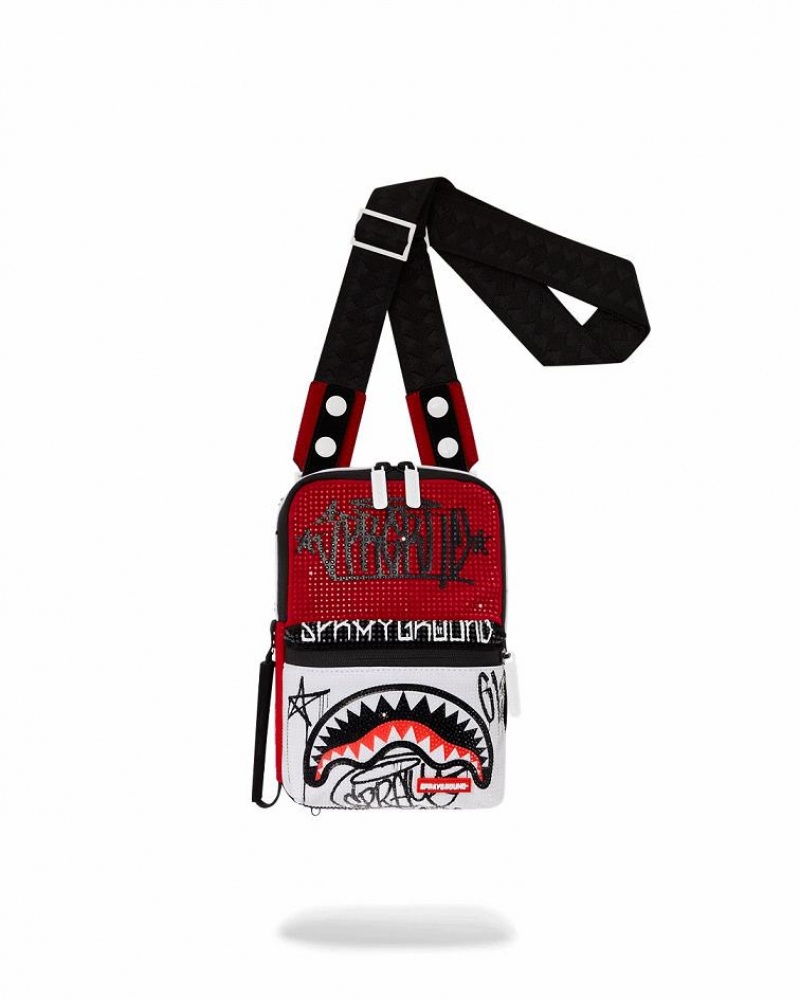 Red Women\'s Sprayground Diamond District Slings Bag | XGYF63758