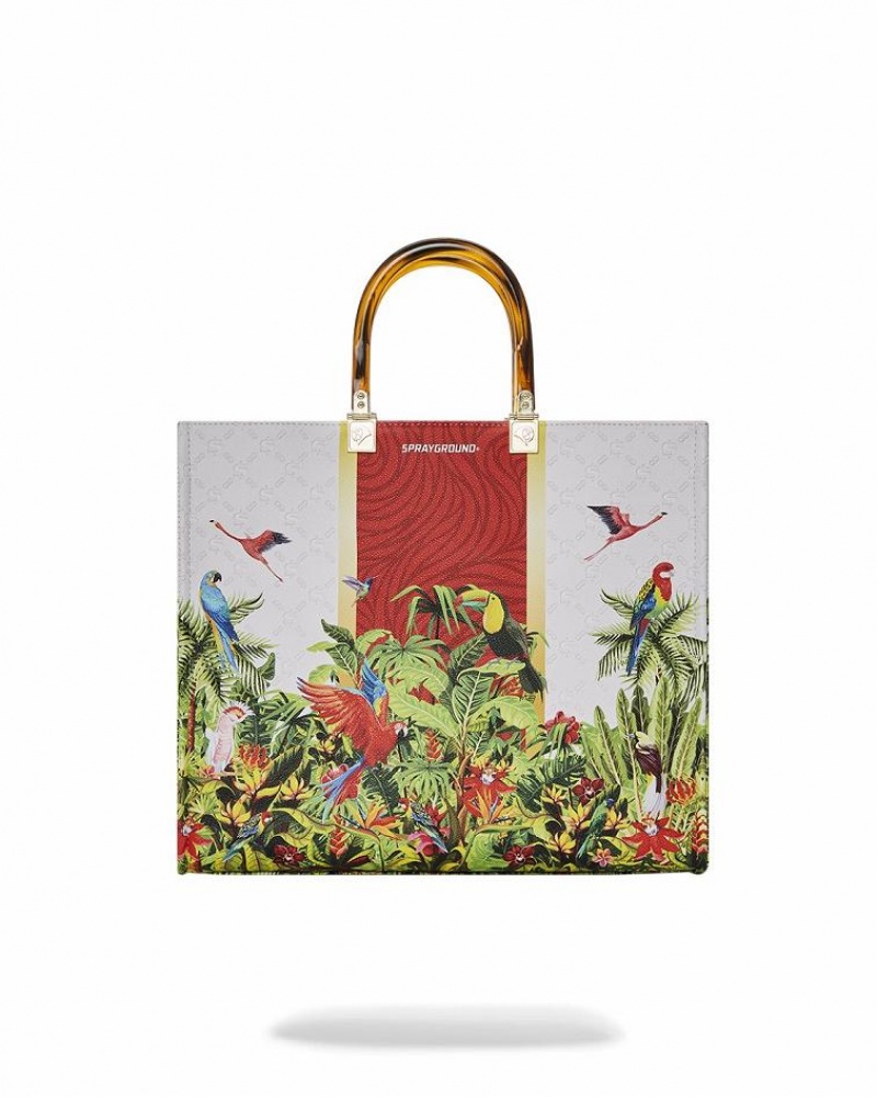 Red Women's Sprayground Flawless Flight Tote Bags | HMOF18023