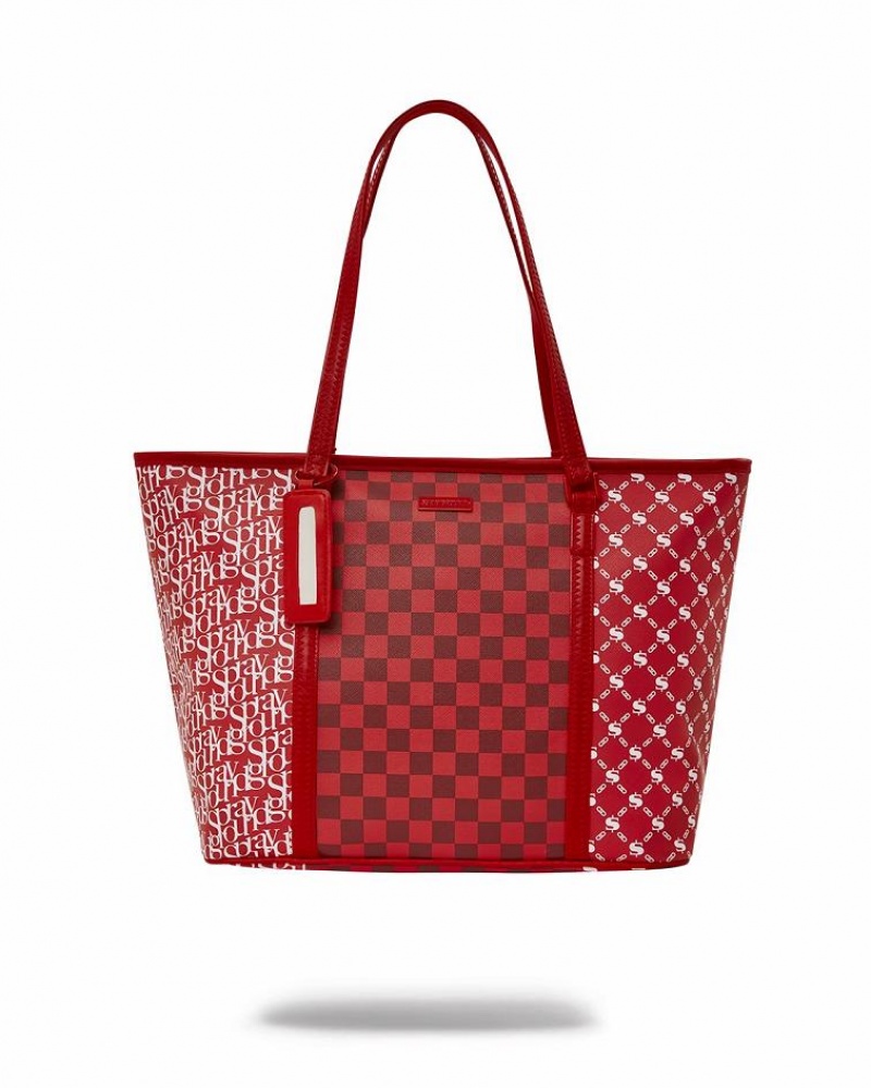 Red Women\'s Sprayground Frequent Flier Tote Bags | QOMV43198