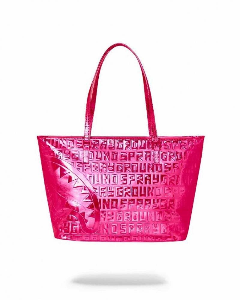 Red Women's Sprayground Infiniti Pink Diamond Tote Bags | ZKVI87962