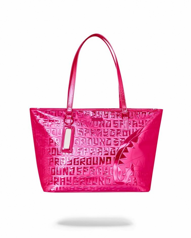 Red Women\'s Sprayground Infiniti Pink Diamond Tote Bags | ZKVI87962