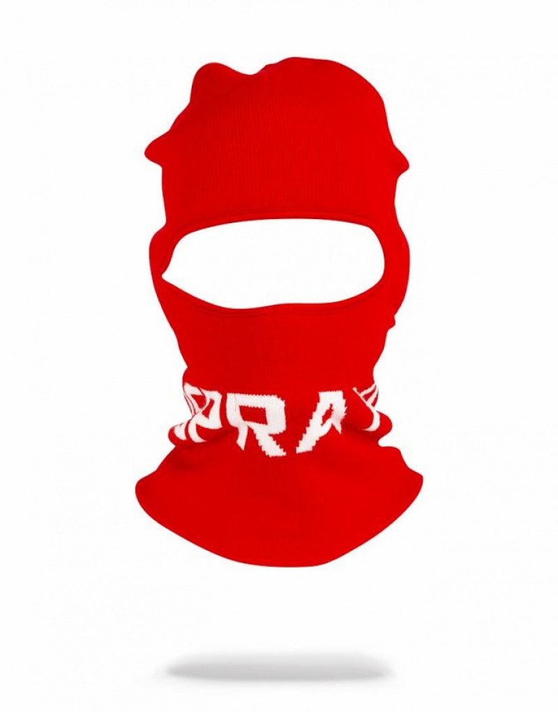 Red Women's Sprayground Logo Ski Mask | SDUG38529