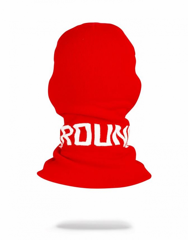 Red Women's Sprayground Logo Ski Mask | SDUG38529