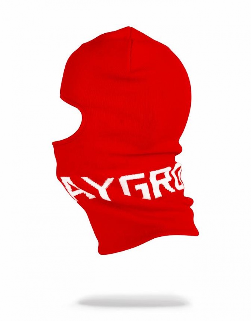 Red Women's Sprayground Logo Ski Mask | SDUG38529