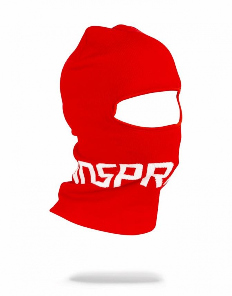 Red Women\'s Sprayground Logo Ski Mask | SDUG38529