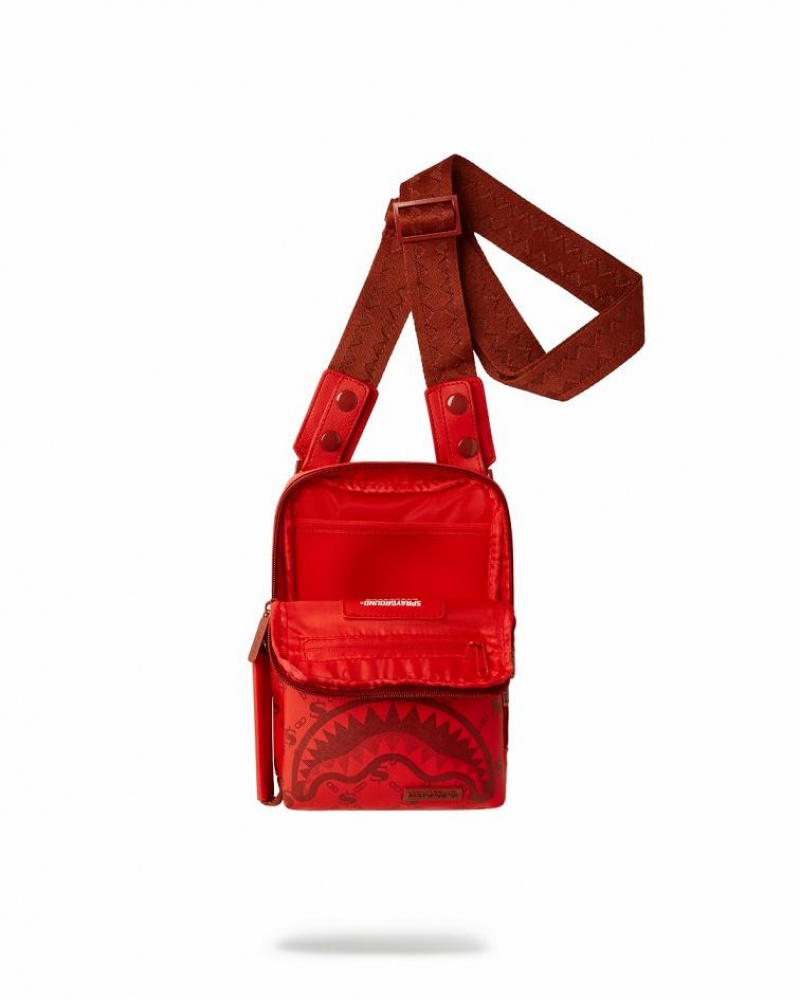 Red Women's Sprayground Moneygram Brick Slings Bag | OEKF25107