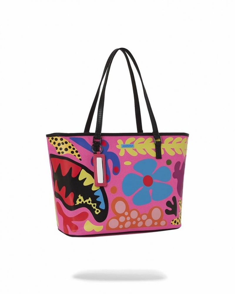 Red Women's Sprayground Psychedelic Voyage Tote Bags | ZVIQ90572