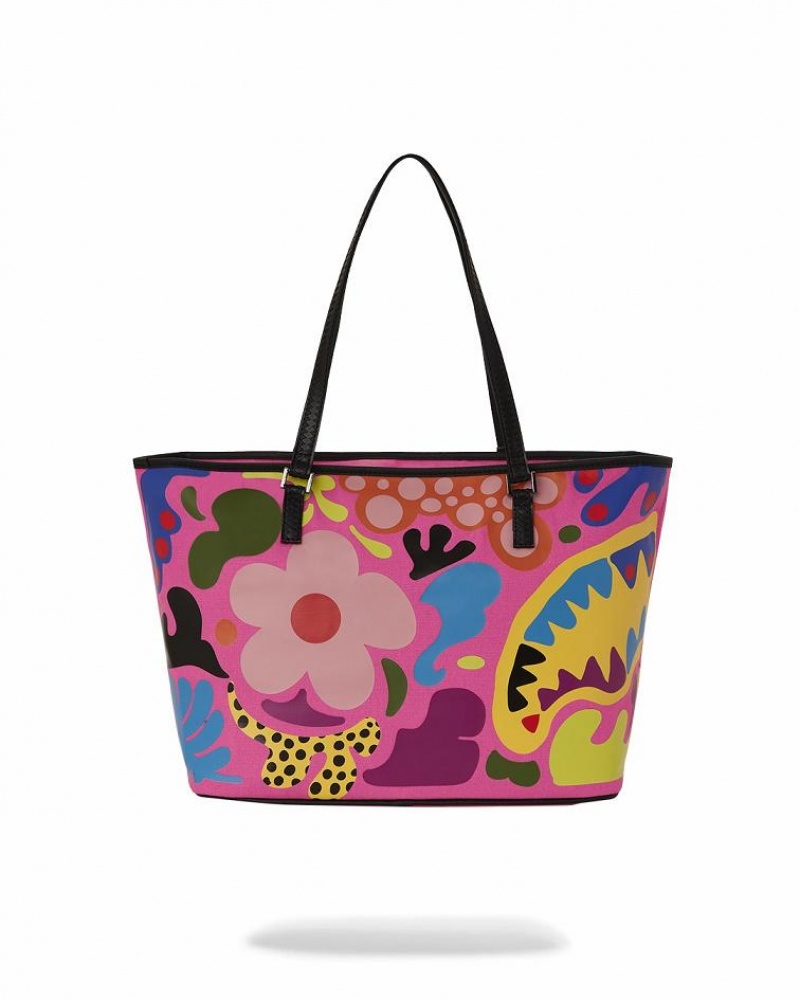 Red Women's Sprayground Psychedelic Voyage Tote Bags | ZVIQ90572