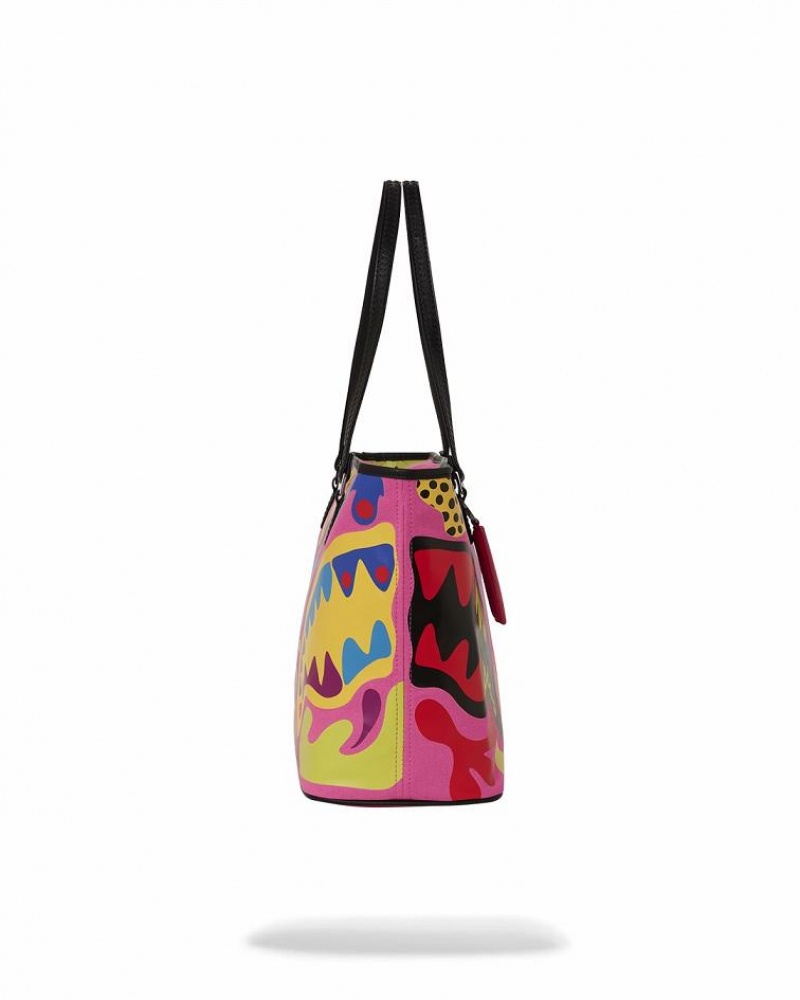 Red Women's Sprayground Psychedelic Voyage Tote Bags | ZVIQ90572